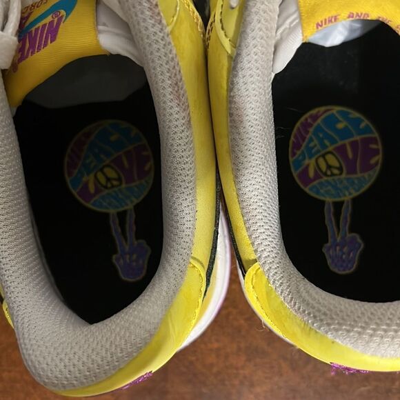 🔥🔥NIKE Air Force 1 LV8 GS Peace Love Yellow Youth 4Y / Women Sz 5.5 - PERFECT - Picture 7 of 9